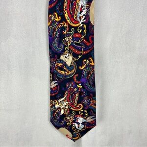 LOONEY TUNES Vintage 1994 Silk Paisley Tie Retro Cartoon Graphic‎ Novelty